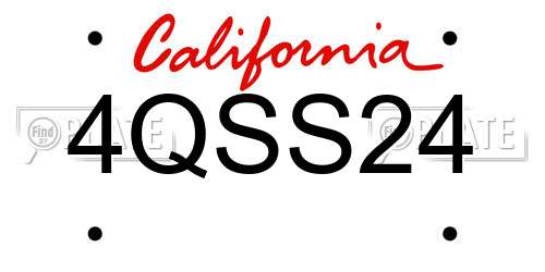 4QSS24 California License Plate