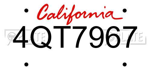 4QT7967 California License Plate