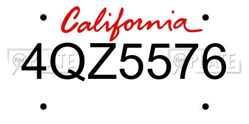 4QZ5576 California License Plate