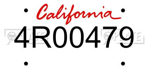 4R00479 California License Plate