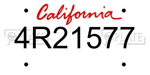 4R21577 California License Plate