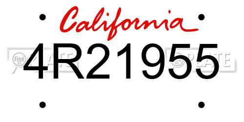 4R21955 California License Plate
