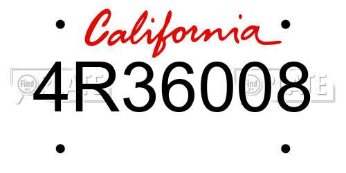 4R36008 California License Plate