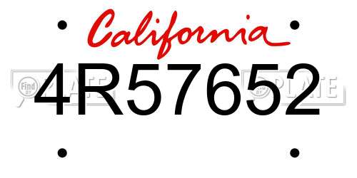 4R57652 California License Plate
