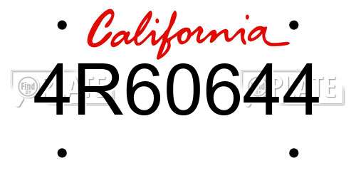4R60644 California License Plate