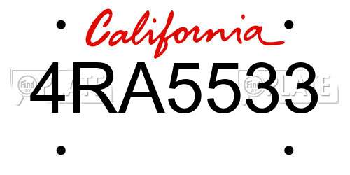 4RA5533 California License Plate