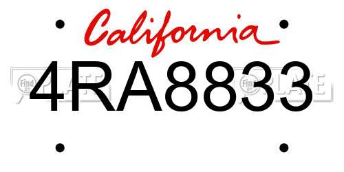 4RA8833 California License Plate