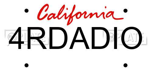 4RDADIO California License Plate