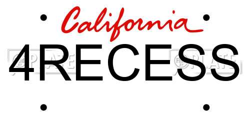 4RECESS California License Plate