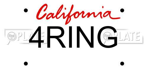 4RING California License Plate