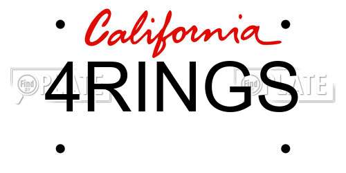4RINGS California License Plate