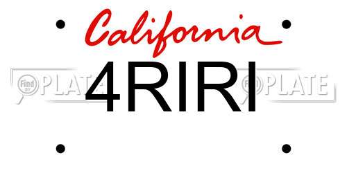 4RIRI California License Plate