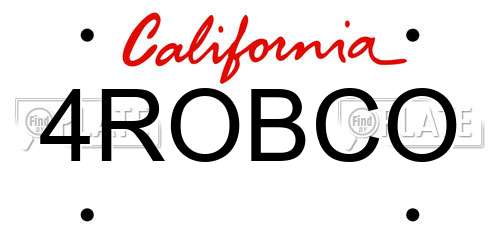 4ROBCO California License Plate