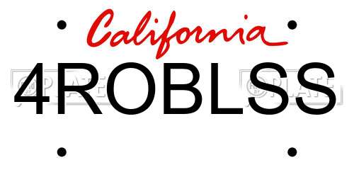 4ROBLSS California License Plate