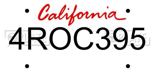 4ROC395 California License Plate