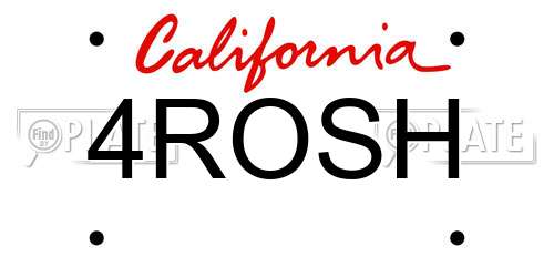 4ROSH California License Plate