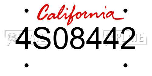 4S08442 California License Plate