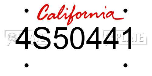 4S50441 California License Plate