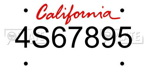 4S67895 California License Plate