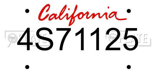 4S71125 California License Plate