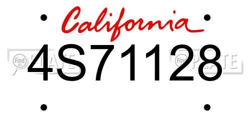 4S71128 California License Plate