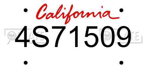 4S71509 California License Plate