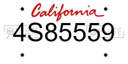 4S85559 California License Plate