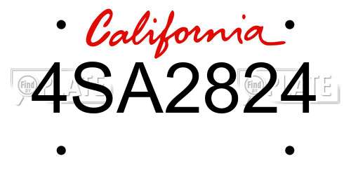 4SA2824 California License Plate