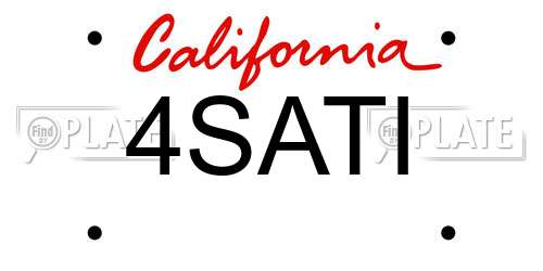 4SATI California License Plate