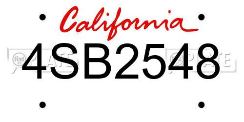 4SB2548 California License Plate