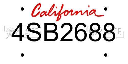 4SB2688 California License Plate