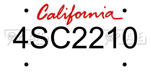 4SC2210 California License Plate