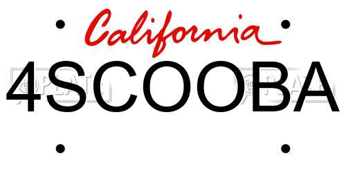 4SCOOBA California License Plate