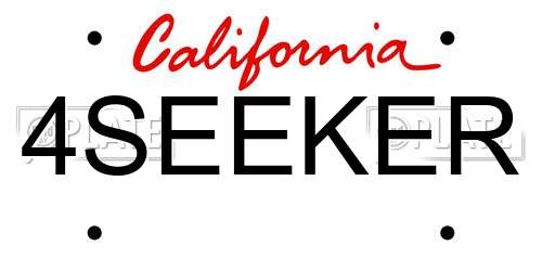 4SEEKER California License Plate