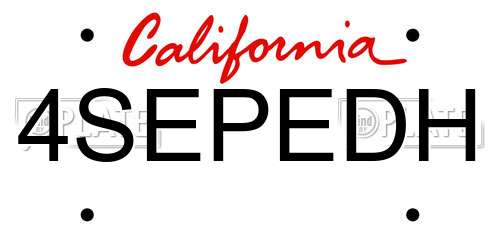 4SEPEDH California License Plate