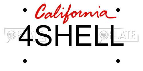4SHELL California License Plate