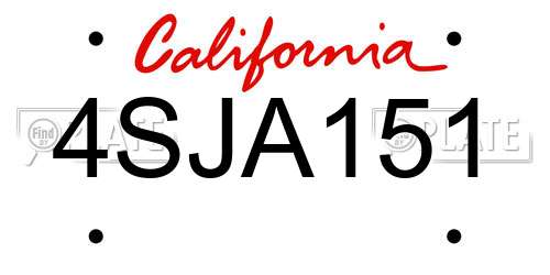 4SJA151 California License Plate
