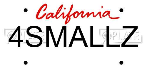 4SMALLZ California License Plate