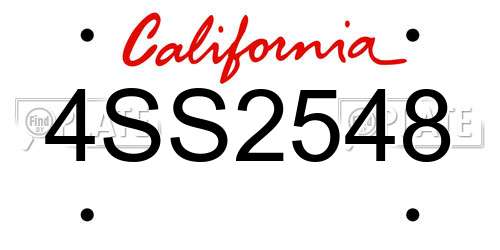 4SS2548 California License Plate