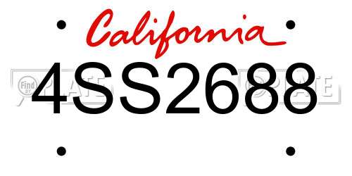 4SS2688 California License Plate