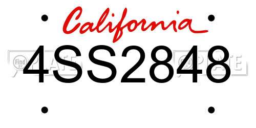 4SS2848 California License Plate