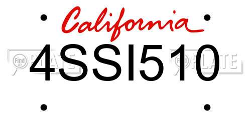 4SSI510 California License Plate