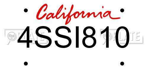 4SSI810 California License Plate