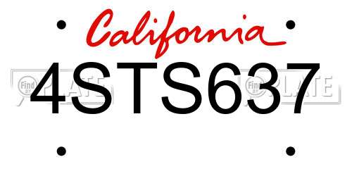 4STS637 California License Plate
