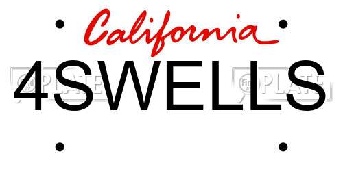 4SWELLS California License Plate
