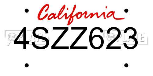 4SZZ623 California License Plate