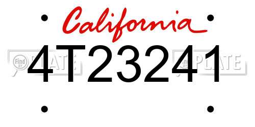 4T23241 California License Plate