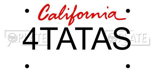 4TATAS California License Plate