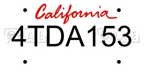 4TDA153 California License Plate