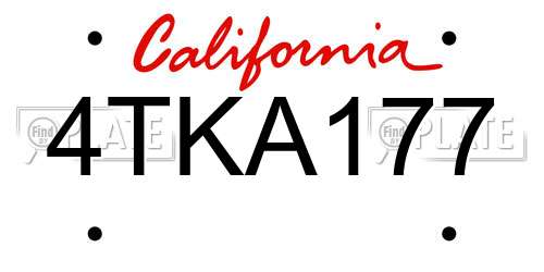 4TKA177 California License Plate